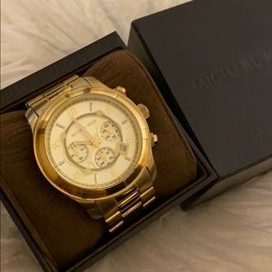 Michael Kors Gold Chronograph Watch Golden unisex